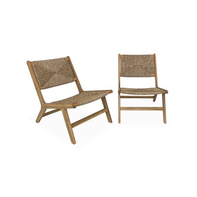 Fauteuil relax de jardin bois d'acacia et résine (lot de 2) LOREDO X2 SWEEEK