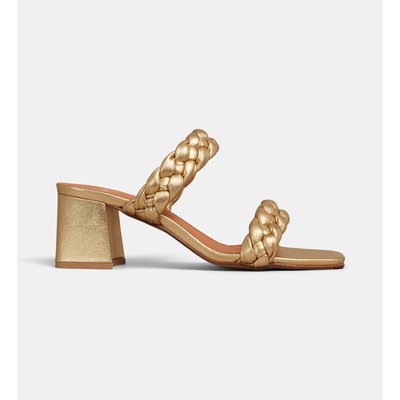 Mules À Talons Vimana Brides Tressées Cuir GALERIES LAFAYETTE