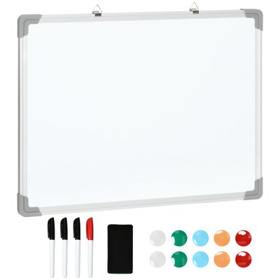 Tableau blanc aimanté magnétique dim. 60L x 45H cm avec accessoires HOMCOM