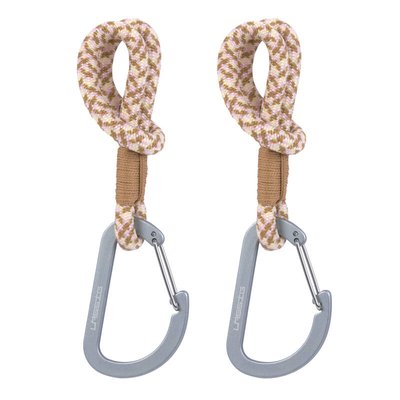 Lot de 2 attaches sac à la langer pour poussettes camel/vanille/lavande LASSIG