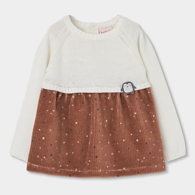 Robe en maille combinée avec pingouin BOBOLI
