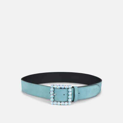 Ceinture en cuir à boucle carrée et strass ALMA EN PENA