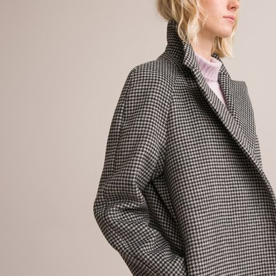 Manteau long pied de poule femme La Redoute