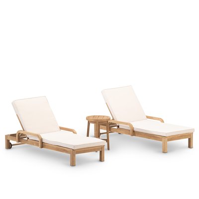 Set de 2 transats et table jardin, SIENA DEFORA HOME