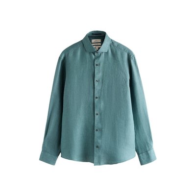 Chemise manches longues lin tissé signature NEXT