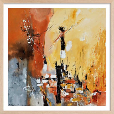 Affiche abstraite terre d' ocre et de sienne HEXOA