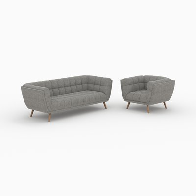 Ensemble canapé et fauteuil en tissu 4 places - CARMEN RENDEZ-VOUS DÉCO