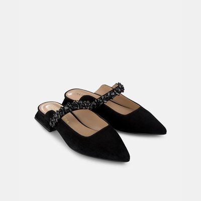 Chaussures plates à bout pointu avec bande de strass sur le cou-de-pied ALMA EN PENA