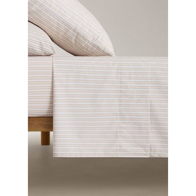 Drap plat enfant en coton percale à rayures fines pour lit de 90 cm MANGO HOME