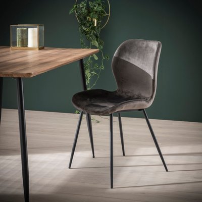 Chaise de salle à manger tissu velours jaune moutarde MELBOURNE (lot de 2) PIER IMPORT