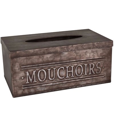 Boîte à mouchoirs en zinc 26.5x15.5x11.5cm WADIGA