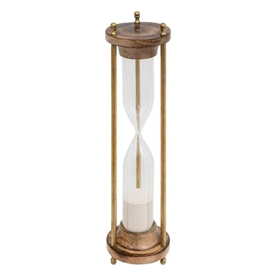 Sablier cylindre manguier et verre Tropical boudoir H38 ATMOSPHERA