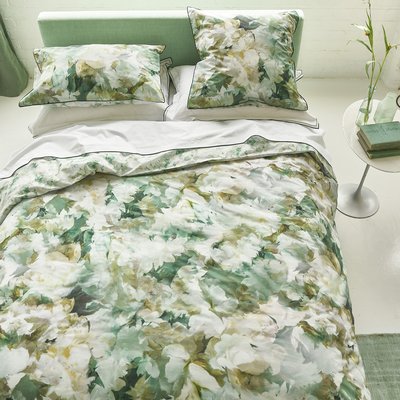 Housse de couette imprimée en percale de coton, FLEURS DE JOUR CELADON DESIGNERS GUILD