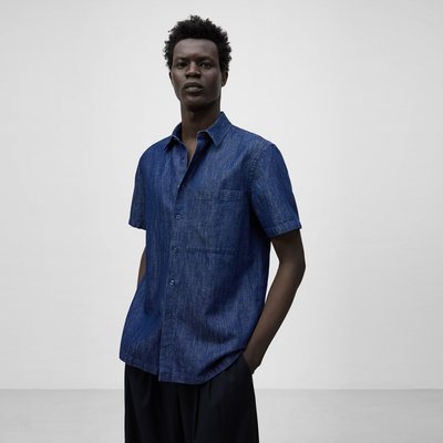 Chemise denim en lin et coton ADOLFO DOMINGUEZ