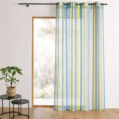 Voilage en organza jacquard à rayures verticales colorées HOME MAISON