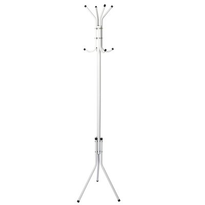 Portemanteau sur pied métal blanc 8 accroches 48x48x170cm WADIGA