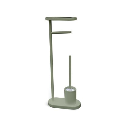 Ensemble dérouleur brosse WC et repose téléphone métal BATHROOM UTILITY