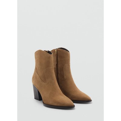 Bottines cuir et croûte de cuir MANGO