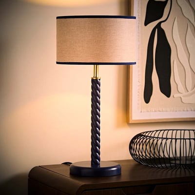 Amalia Twist Table Lamp with Drum Shade SO'HOME