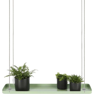 Support à plantes rectangulaire à suspendre vert Longueur de 58 cm JARDINDECO