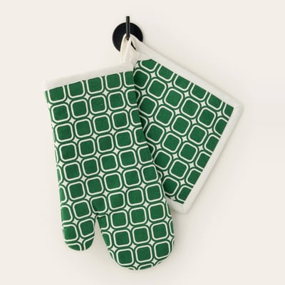 Lot gant et manique, 16x33cm + 20x20cm, 100% coton MONOPRIX