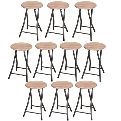 Lot de 10 Tabourets d'appoint pliables industriel TOILINUX