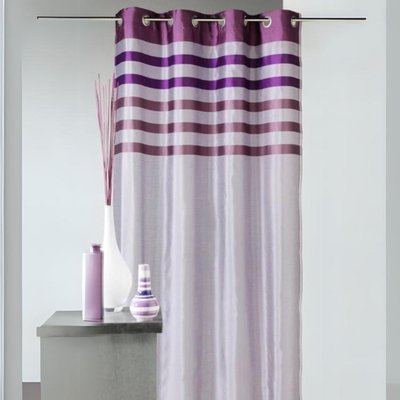 Rideau en shantung coloré avec parement ton sur ton HOME MAISON