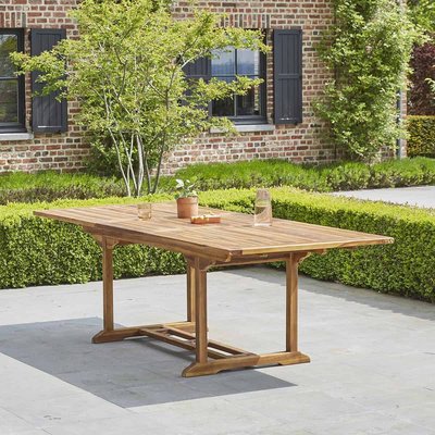 Table de jardin en teck huilé massif extensible 8/10 places BALI BERAH GETAH