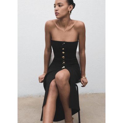 Robe bustier boutons bijou MANGO