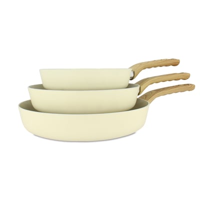 Set de 3 poêles 20/24/28cm en aluminium, COLORAMA MENASTYL