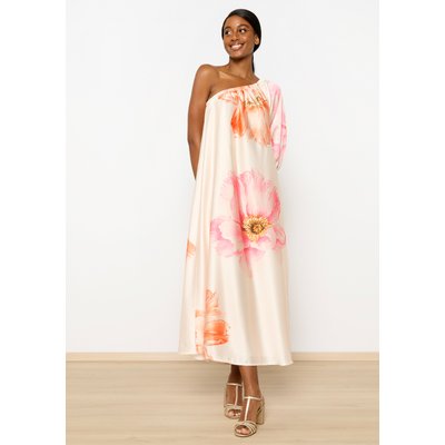 Robe asymétrique en satin avec fleurs LOLALIZA
