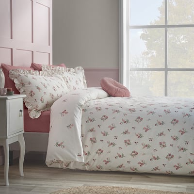 Brushed Ditsy Floral Cotton Reversible Duvet Cover Set CATHERINE LANSFIELD