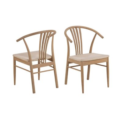 Chaises en chêne blanchi et assises tressées (lot de 2) - ASTA HELLIN, DEPUIS 1862