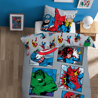 Parure de lit 100% Coton, COMICS HEROES AVENGERS