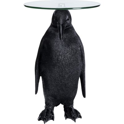 Table d'appoint pingouin noir plateau verre KARE DESIGN