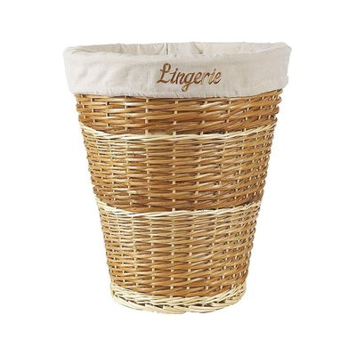 Panier à linge en osier blanc et éclisse buff AUBRY GASPARD
