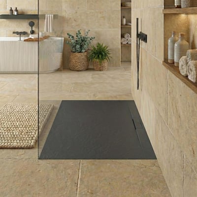 Receveur de douche mural aspect ardoise extra-plat LIVA MOB IN
