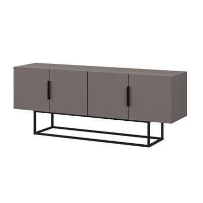 Meuble TV 4 Portes et Pieds en Métal L140 cm - Titan CALICOSY