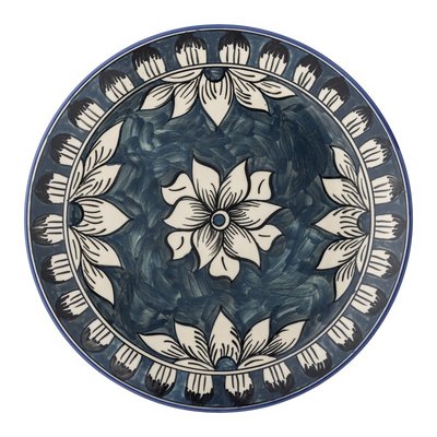 Assiette plate peinte à la main grès  Karlie BLOOMINGVILLE