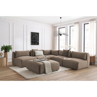 Canapé modulable 6 places en velours, JEANNE BOBOCHIC
