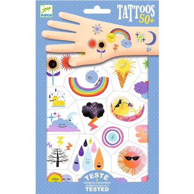 Tatouages enfant Emojis météo DJECO