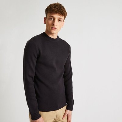 Pull col rond boutonné contenant de la laine MONOPRIX