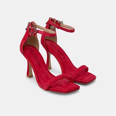Sandales à talon avec boucle de fermeture et détail de bijou sur le bracelet à bout carré ALMA EN PENA
