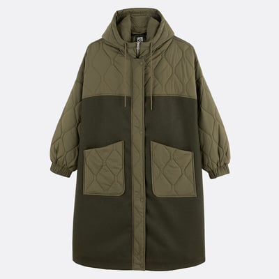Parka longue, bi-matière, à capuche amovible LA REDOUTE COLLECTIONS