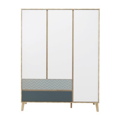 Armoire 3 portes 2 tiroirs LARVIK GAMI