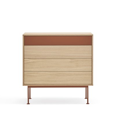 Commode 4 tiroirs en bois L90xH45cm- YOKO TEULAT