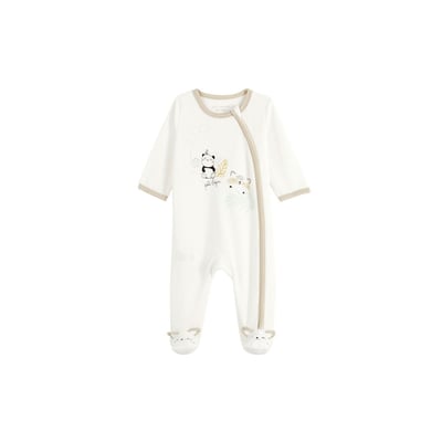 Pyjama Sanitaire Pour Personnes âgées - Ouverture Zippée Arrière - 100% Coton - Taille Adaptée - Bleu Ou Vert