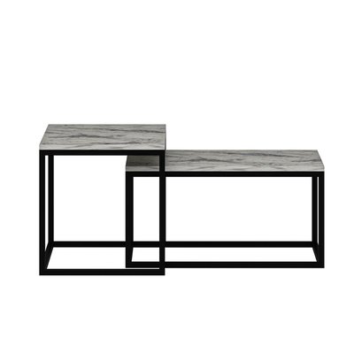 Duo de tables basses encastrables effet marbre TOILINUX