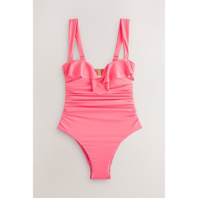 Maillot de bain bandeau gainant à volant NEXT