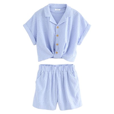 Short et chemise texturée brodée ensemble NEXT